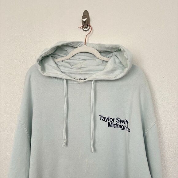 Taylor Swift Midnights Hoodie Album Promo 2022 Light Blue Size Large Eras Tour - Picture 3 of 11